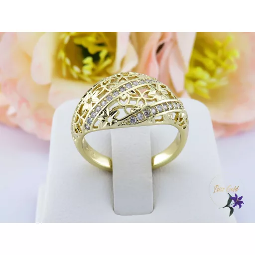 Szara gold filled csipkemtás gyűrű-14K 