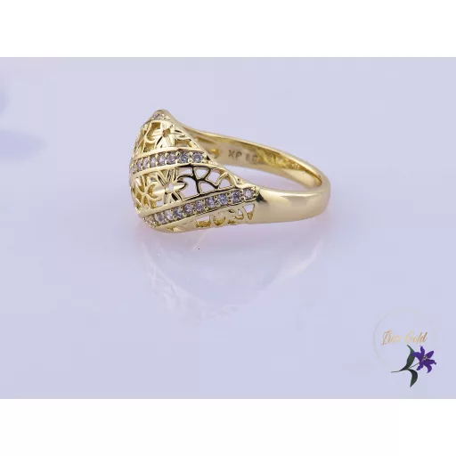 Szara gold filled csipkemtás gyűrű-14K 