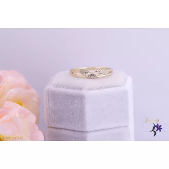   Léda antiallergén fehér apró kisköves elegáns gyűrű-14K 