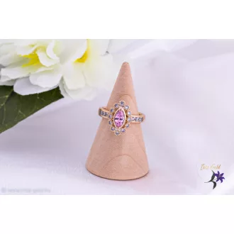   Elina goldfilled elegáns rózsaszin hosszú köves gyűrű-18K 