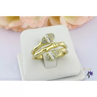   Alica goldfilled különleges gyűrű két fehér disszel-14K 