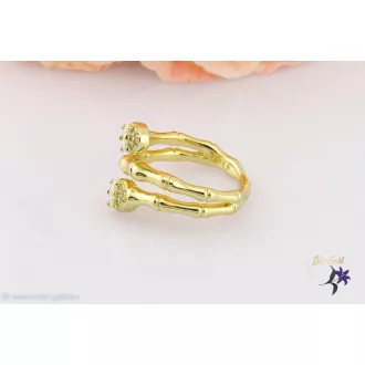   Alica goldfilled különleges gyűrű két fehér disszel-14K 