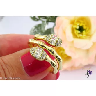   Alica goldfilled különleges gyűrű két fehér disszel-14K 