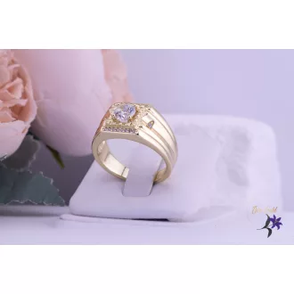 Zora goldfilled férfi köves pecsétgyűrű-14K 