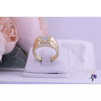 Zora goldfilled férfi köves pecsétgyűrű-14K 