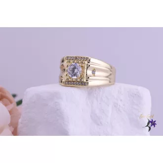 Zora goldfilled férfi köves pecsétgyűrű-14K 
