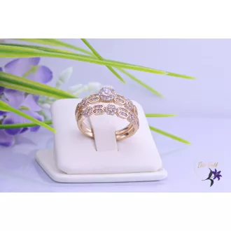 Babi goldfilled duó gyűrű apró fehér kövekkel-18K 