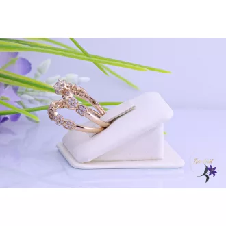Babi goldfilled duó gyűrű apró fehér kövekkel-18K 