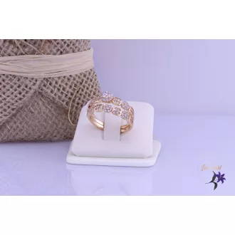 Babi goldfilled duó gyűrű apró fehér kövekkel-18K 