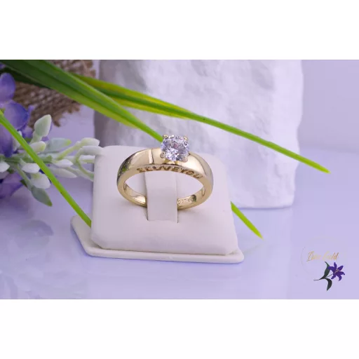 Égine goldfilled eljegyzési gyűrű " Iloveyou" felirattal-14K 