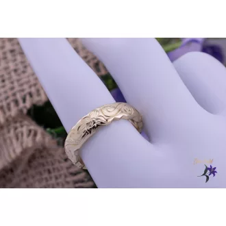 Gemma goldfilled metszett indamintás karikagyűrű-14K 