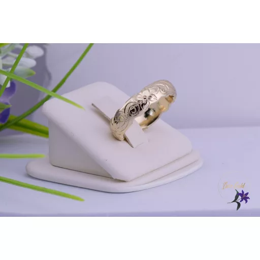 Gemma goldfilled metszett indamintás karikagyűrű-14K 
