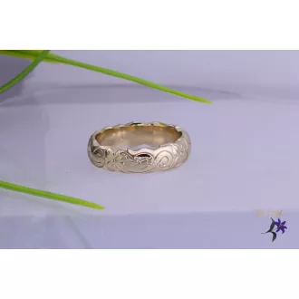 Gemma goldfilled metszett indamintás karikagyűrű-14K 
