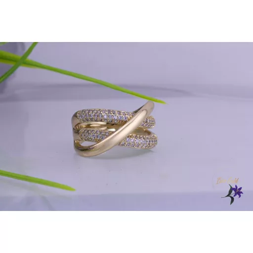 Gerda goldfilled többrétegű ,egymást keresztező szálakból álló gyűrű -14K 