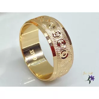   Katerini gold antiallergén metszett széles karikagyűrű különleges peremmel 18K