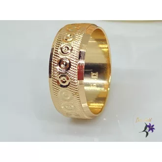   Katerini gold antiallergén metszett széles karikagyűrű különleges peremmel 18K