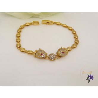  Cserne goldfilled antiallergén karkötő cirkóniaköves kobrafejjel 18K
