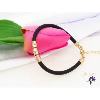 Dinara Gold filled szilikon karkötő-18k-fekete