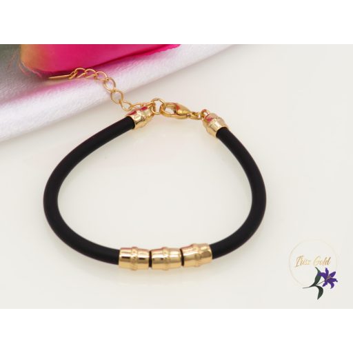 Dinara Gold filled szilikon karkötő-18k-fekete