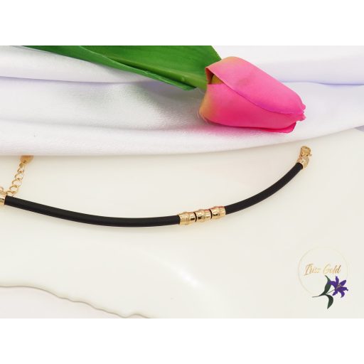 Dinara Gold filled szilikon karkötő-18k-fekete