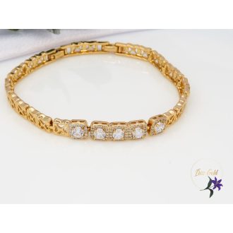 Laura gold filled fehér köves karkötő-18K