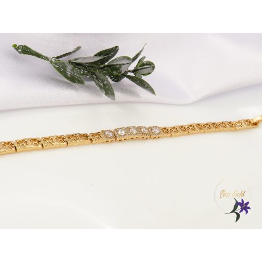 Laura gold filled fehér köves karkötő-18K