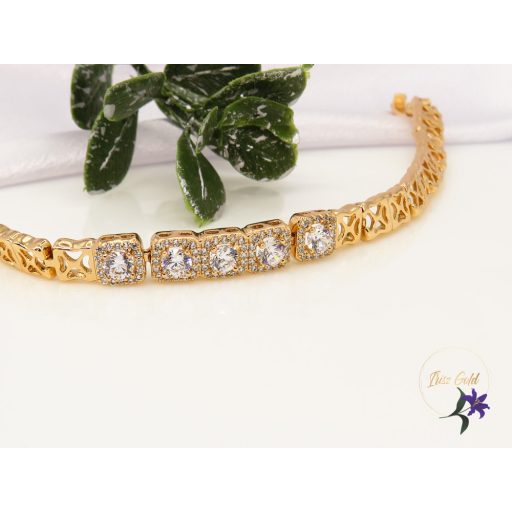 Laura gold filled fehér köves karkötő-18K