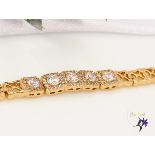Laura gold filled fehér köves karkötő-18K