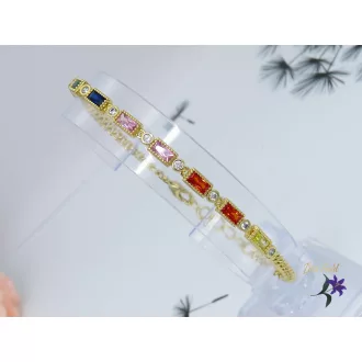 Sidni elegáns karkötő szines kövekkel-14K