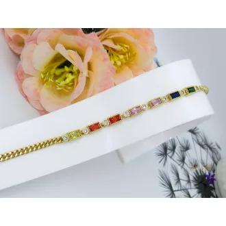 Sidni elegáns karkötő szines kövekkel-14K