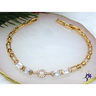 Meike XP elegáns fehér köves karkötő- 18K 