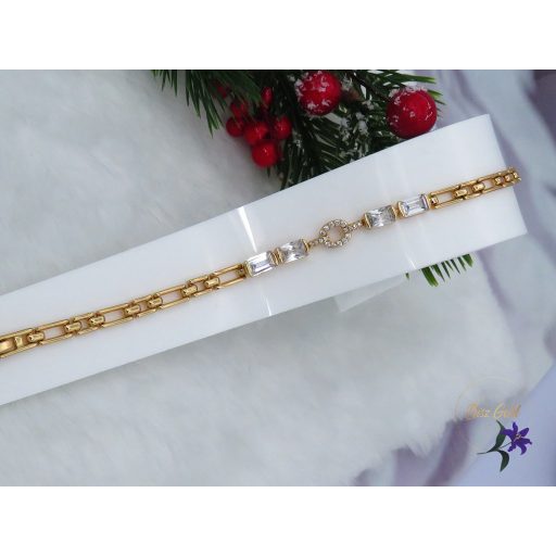 Meike XP elegáns fehér köves karkötő- 18K 
