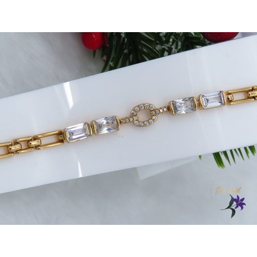 Meike XP elegáns fehér köves karkötő- 18K 
