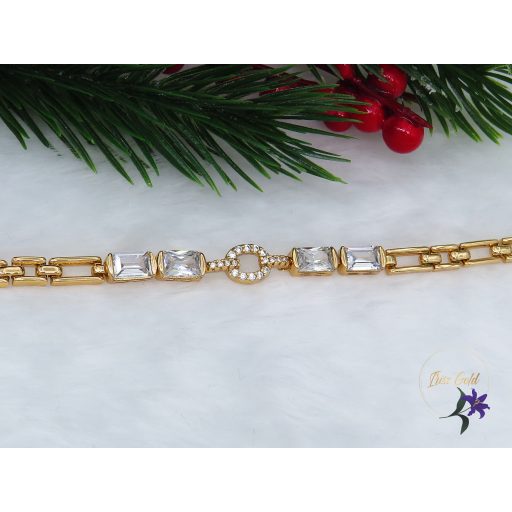 Meike XP elegáns fehér köves karkötő- 18K 