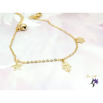   Vilja gold filled vékony karlánc Fatima keze csüngővel-18K