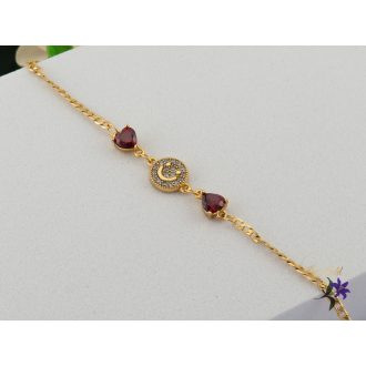   Anicéta antiallergén karlánc kis piros szívecskével-18K 