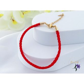   Erna-18 cm antiallergén piros sodrott védelmező karkötő-18K