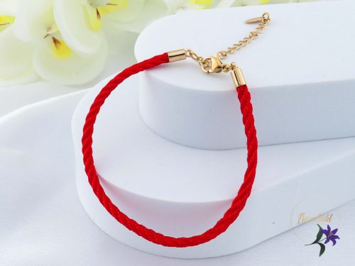 Erna-18 cm antiallergén piros sodrott védelmező karkötő-18K