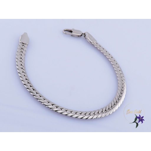 Zsanka antiallergén tömörszemes karkötő-rodium 