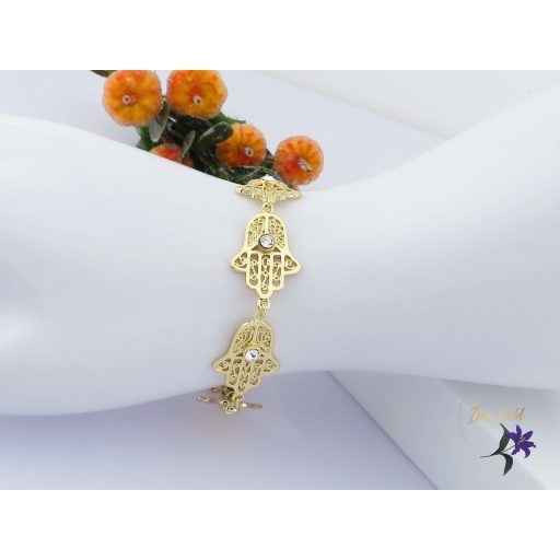 Fatima keze antiallergén köves karkötő-14K 