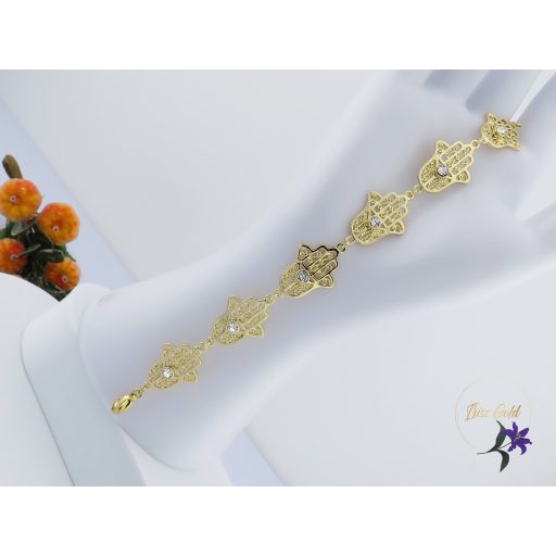 Fatima keze antiallergén köves karkötő-14K 