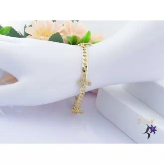 Gaia antiallergén keresztel diszitett karkötő-14K 