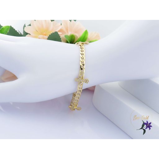 Gaia antiallergén keresztel diszitett karkötő-14K 