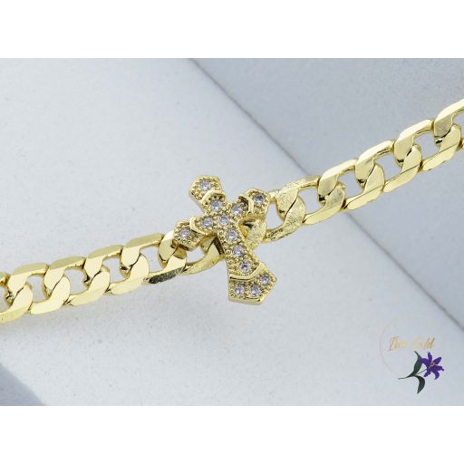 Gaia antiallergén keresztel diszitett karkötő-14K 