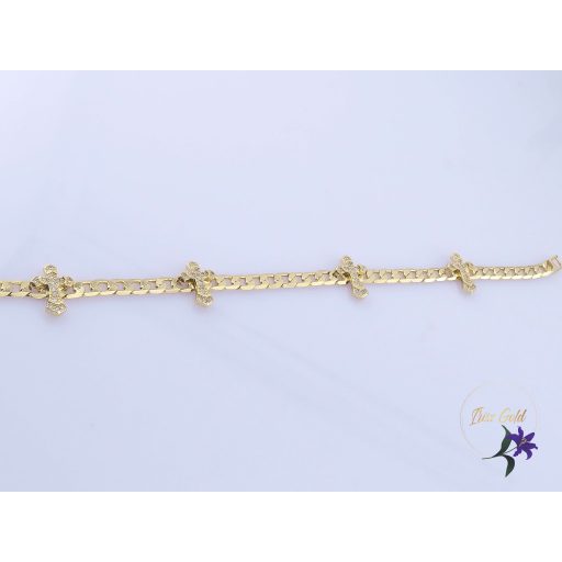 Gaia antiallergén keresztel diszitett karkötő-14K 