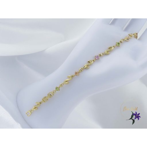 Annika antiallergén halvány színű szines köves karkötő -14K