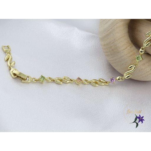 Annika antiallergén halvány színű szines köves karkötő -14K