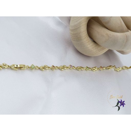 Annika antiallergén halvány színű szines köves karkötő -14K