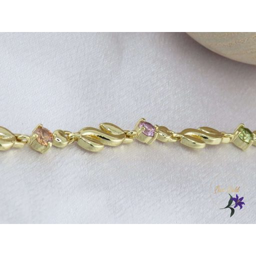Annika antiallergén halvány színű szines köves karkötő -14K
