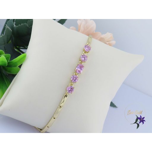 Gilda antiallergén rózsaszín köves karkötő-14K 